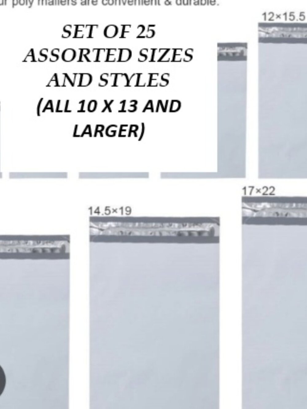 Polymailer bundle - Set Of 25 Random Prints And Random Sizes - 10x13 And Larger